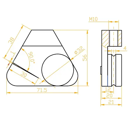 adapterklemmen voor trekproeven Technische tekening