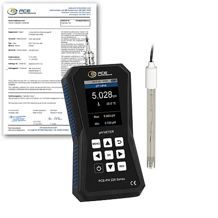 pH-meter PCE-228-ICA incl. ISO-kalibratiecertificaat 