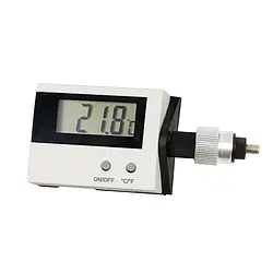 Abbe-Refractometer met een thermometer om de correcte brekingsindex te berekenen