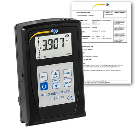 Ruwheidsmeter PCE-RT 10-ICA incl. ISO-Kalibratiecertificaat