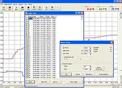 Software van de stralingsthermometer PCE-IR 1300