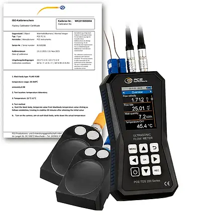 Stromingsmeter PCE-TDS 200+ L-ICA incl. ISO-kalibratiecertificaat 