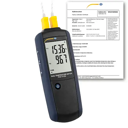 Thermometer PCE-T312N-ICA incl. ISO-kalibratiecertificaat 