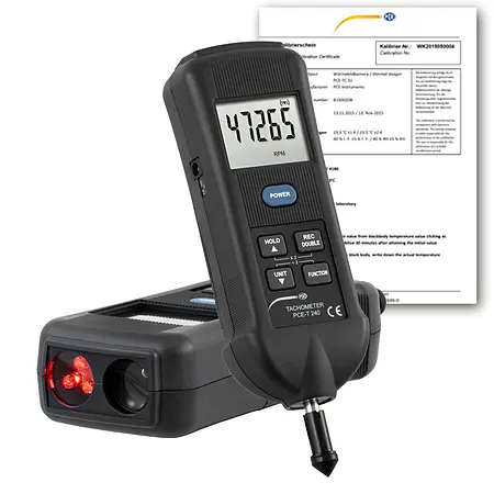 Toerentalmeter PCE-T 240-ICA- Incl. ISO-kalibratiecertificaat 