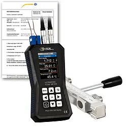 Ultrasone flowmeter PCE-TDS 200+ SR-ICA incl. ISO-kalibratiecertificaat 