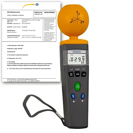 Stralingsmeter PCE-EM 29-ICA incl. ISO-kalibratiecertificaat 