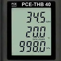 Display van de multifunctionele vochtigheidsmeter PCE-THB 40