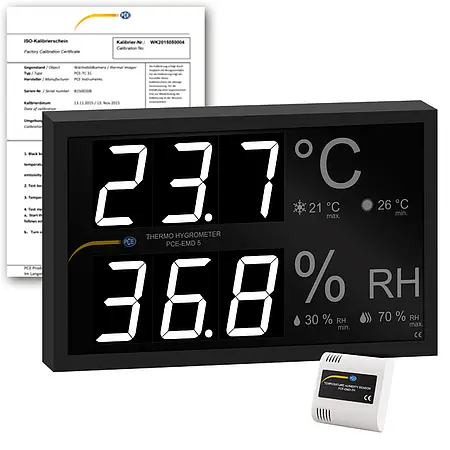 vochtigheidsmeter PCE-EMD 5-ICA  Incl. ISO-kalibratie