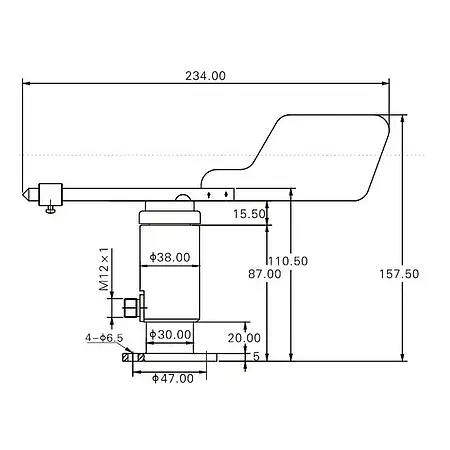 Windrichtingssensor PCE-FST 200-202 afmetingen