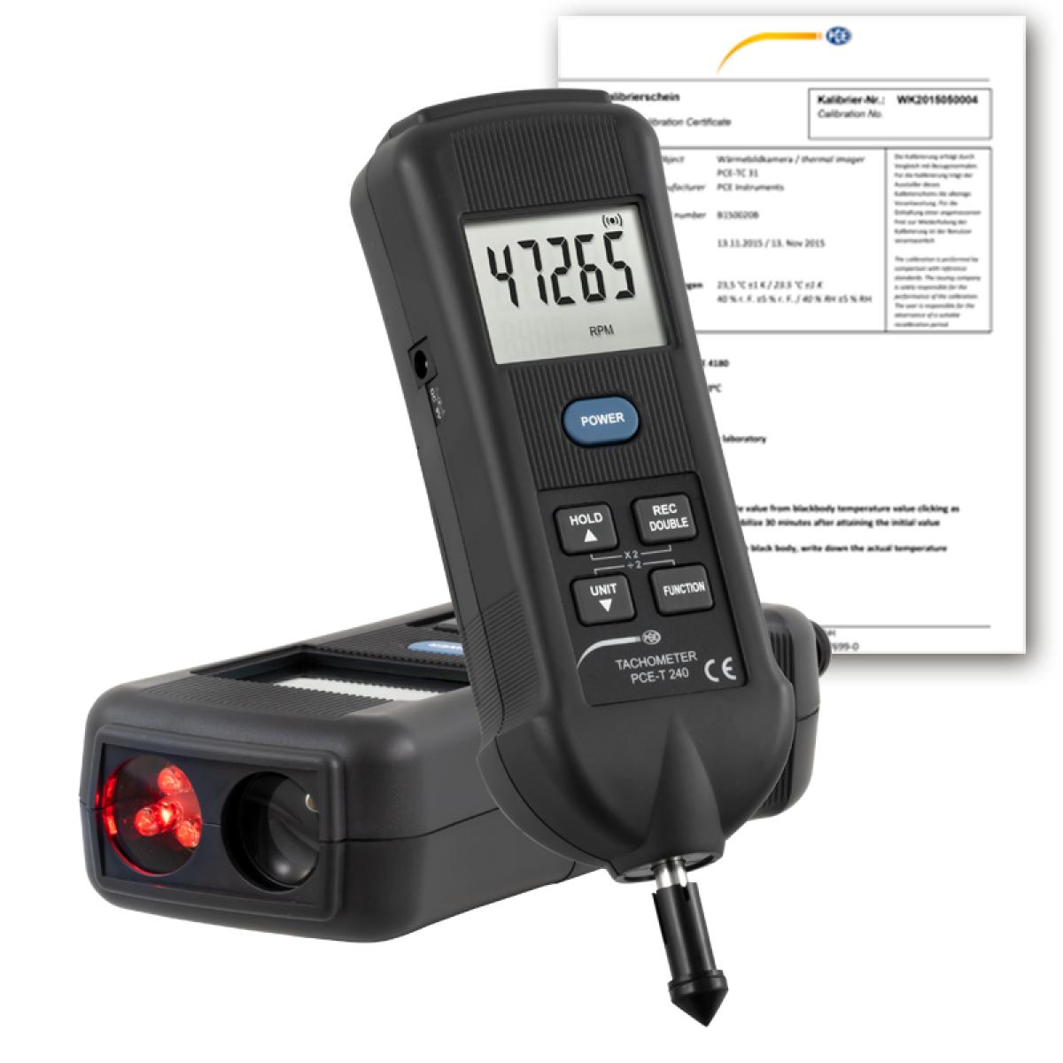 Stroboscoop PCE-T 240-ICA incl. ISO-kalibratiecertificaat 