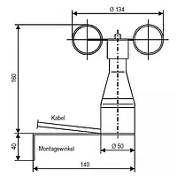 Inbouw impulsteller Technische tekening