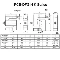 technische tekening PCE-DFG N serie