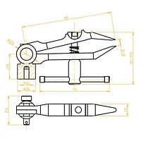 adapterklem voor trekproeven Technische tekening