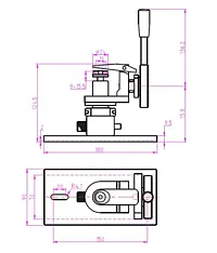 Universele spaninrichting Technische tekening