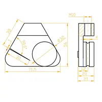 adapterklemmen voor trekproeven Technische tekening