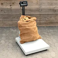 Platformweegschaal in gebruik