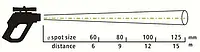 Verhouding afstand tot gemeten zone met de stralingsthermometer PCE-IR 1300 (120:1)