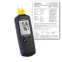 Temperatuur datalogger PCE-T312N-ICA incl. ISO-kalibratiecertificaat 