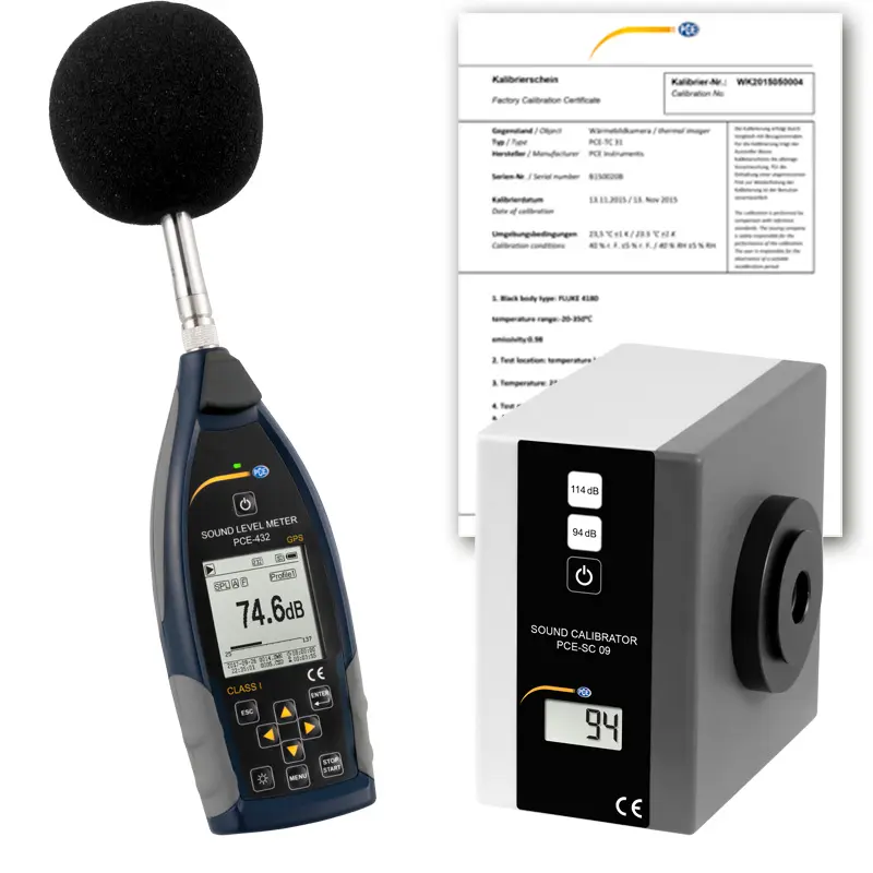 Class 1 Decibel Meter PCE-432-SC 09-ICA with Calibrator incl Class 1 Decibel Meter PCE-432-SC 09-ICA with Calibrator incl