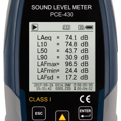 Class 1 Sound Level Meter PCE430 PCE Instruments