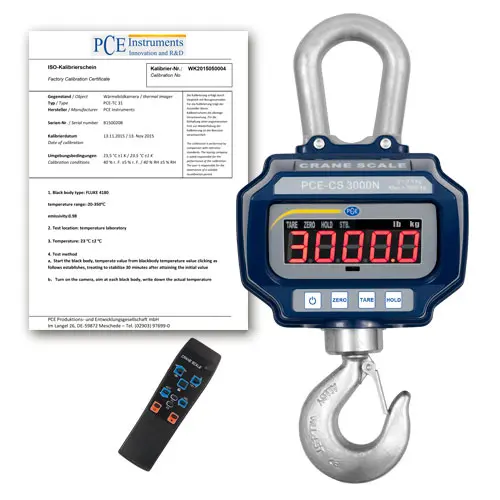 Force Gauge PCE-CS 3000N-ICA incl. ISO Calibration Certificate | PCE