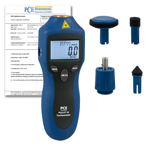 Handheld Tachometer PCEDT 65ICA Incl. ISO Calibration Certificate