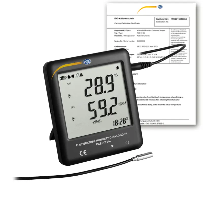 Hygrometer PCEHT 114ICA Incl. ISO Calibration Certificate PCE