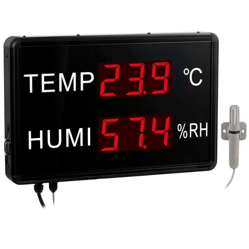 Jumbo Display Temperature and Humidity Meter with Clock