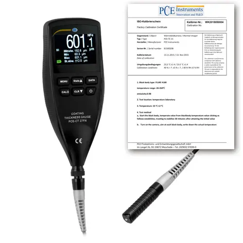 Paint Thickness Gauge PCE-CT 27FN-ICA incl. ISO Calibration Certificate