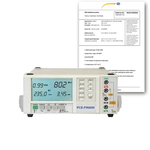 PhasePower Meter PCEPA6000ICA incl. ISO Calibration Certificate (1) PCE Instruments
