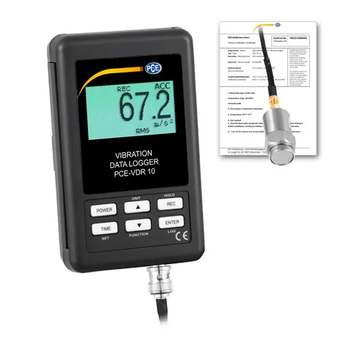 Vibration Data Logger PCEVDR 10ICA incl. ISO Calibration Certificate