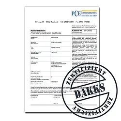DAkkS Calibration Certificate for Pressure Gauges (Pressure Sensors)