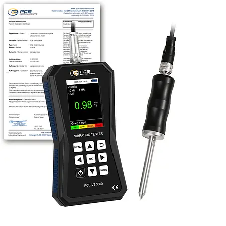 Accelerometer PCE-VT 3800S-ICA incl. ISO Calibration Certificate