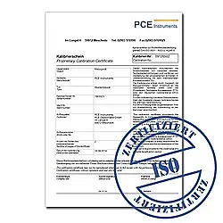 Calibration certificate for series PCE-THB (Temperature, Pressure & Humidity)