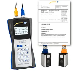 Clamp-on Ultrasonic Flow Meter PCE-TDS 100HS-ICA incl. ISO Calibration Certificate