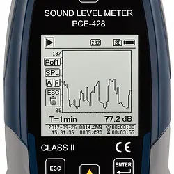 Class 2 Data Logging Noise Meter / Sound Meter PCE-428 display 5