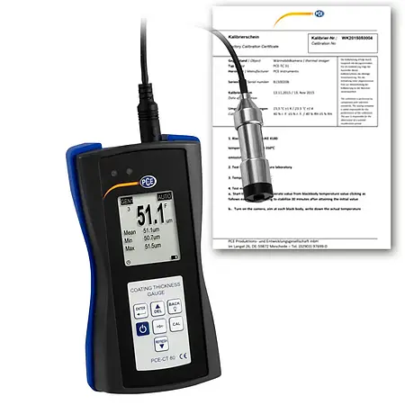 Coating Thickness Gauge PCE-CT 80-FN1D5-ICA incl. ISO Calibration Certificate