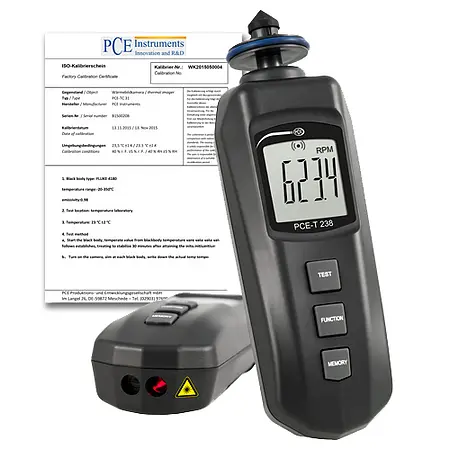 Condition Monitoring Tachometer PCE-T 238-ICA Incl. ISO Calibration Certificate