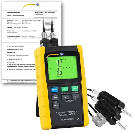 Condition Monitoring Vibration Meter PCE-VM 5000-KIT-ICA incl. ISO Calibration Certificate