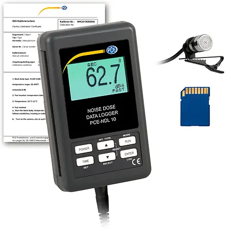 Data-Logging Decibel Meter PCE-NDL 10-ICA incl. ISO Calibration Certificate