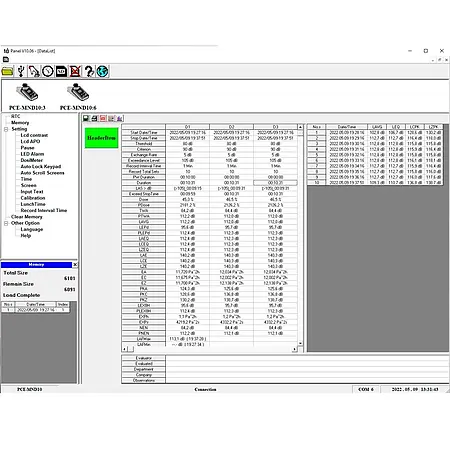 Decibel Meter (Badge Type) PCE-MND 10 software