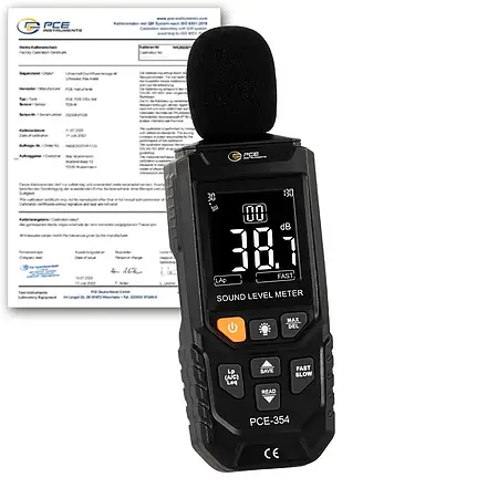 Decibel Meter PCE-354-ICA incl. ISO-Calibration Certificate