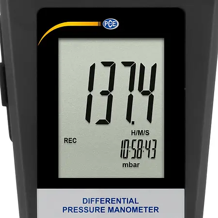 Differential Pressure Manometer PCE-P01-ICA Incl. ISO Calibration Certificate