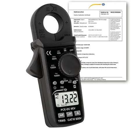EV Test Instrument PCE-DC 9EV-ICA incl. ISO Calibration Certificate
