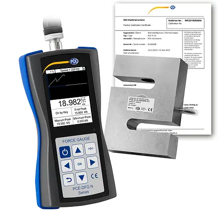 Force Gage PCE-DFG N 20K incl. ISO Calibration Certificate