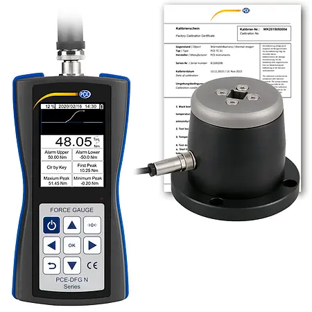 Force Gage PCE-DFG N 50TW-ICA incl. ISO Calibration Certificate