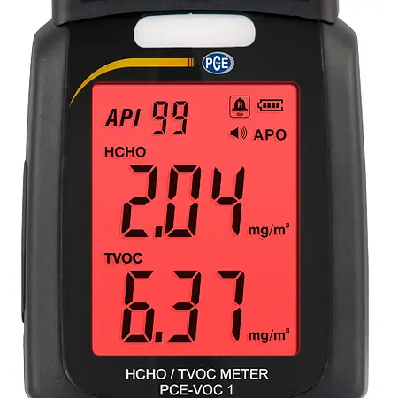 VOC Gas Detector PCE-VOC 1 Red Display Visual Alarm