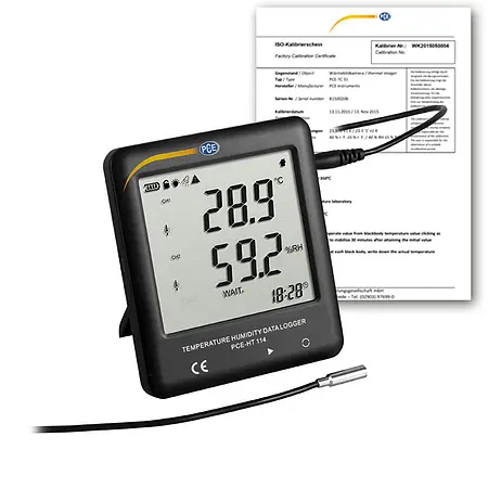 Humidity Detector PCE-HT 114-ICA Incl. ISO Calibration Certificate