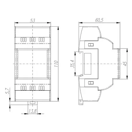 I/O Module PCE-S4AI dimensions