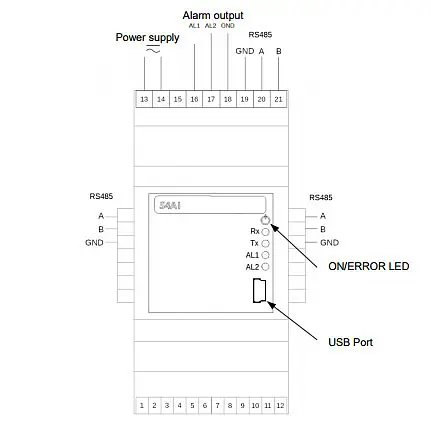 I/O Module PCE-S4AI connections